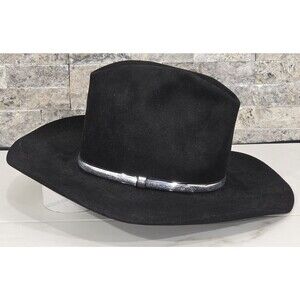 Resistol Quicksilver Cowboy Hat 4X Beaver Felt Black Self Conforming Oval 7 1/8